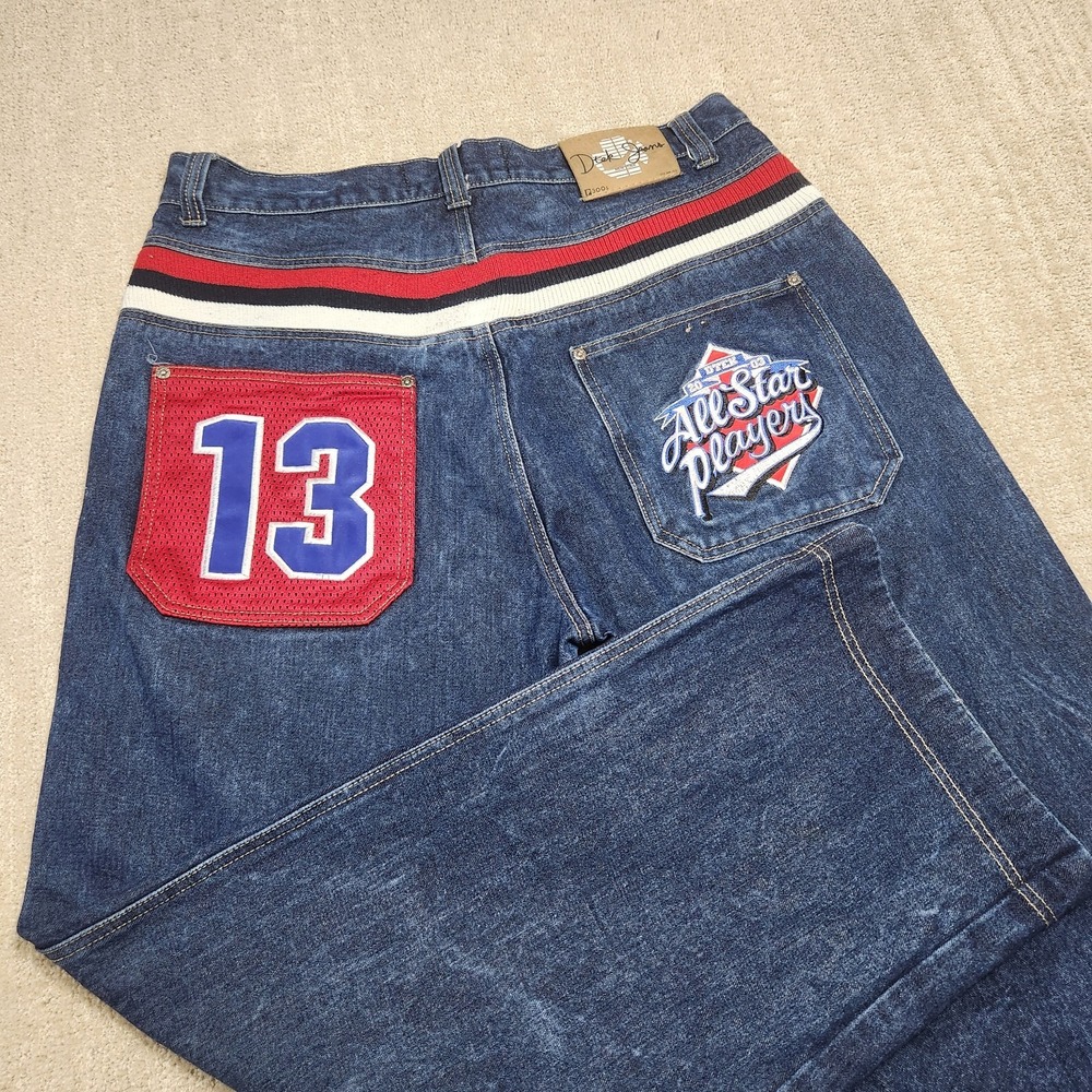 Y2K Baggy Jeans Men 36x31 *READ All Star‎ Hardball Patches Embroidered Wide Leg